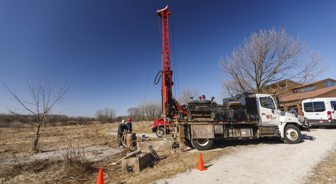 Well drilling in Havenwoods State Forest in Milwaukee, WI on Tuesday March 10th, 2020.